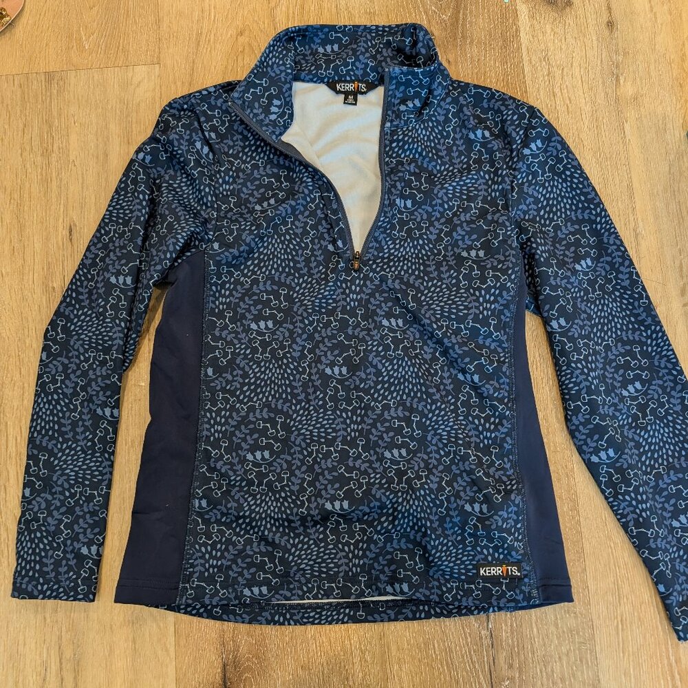 Kerrit's Kids Blue Horseback Riding Long Sleeved Top - Size M